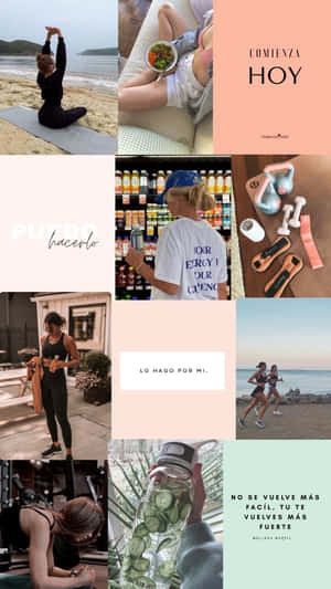Fitness Inspiration Collage Wallpaper