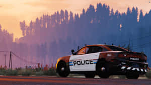 Fivem Police Car Forest Wallpaper