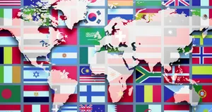 Flags And Map Of International Countries Wallpaper