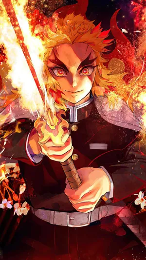 Flame_ Hashira_in_ Action Wallpaper