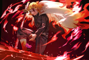 Flame_ Hashira_ Rengoku_in_ Battle Wallpaper