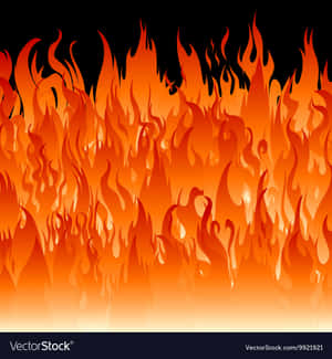 Flames On Black Background Vector Wallpaper