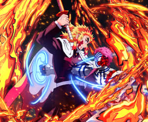 Flaming_ Battle_ Anime_ Scene Wallpaper