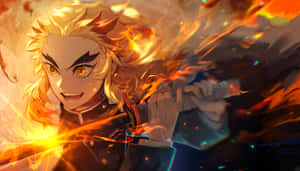 Flaming Blade Anime Warrior Desktop Wallpaper Wallpaper