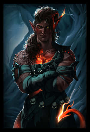 Flaming_ Elf_ Warrior_ Artwork Wallpaper