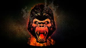 Flaming Gorilla Art Wallpaper