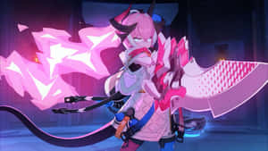 Flaming In Pink Fervent Tempo Battlesuit Wallpaper