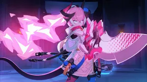 Flaming In Pink Fervent Tempo Battlesuit Wallpaper