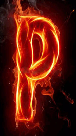 Flaming Letter P Wallpaper