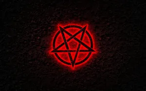 Flaming Neon Red Pentagram Wallpaper