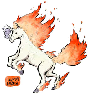 Flaming Rapidash Artwork Wallpaper