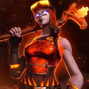 Flaming Renegade Raider Fortnite Wallpaper