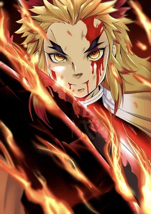 Flaming_ Rengoku_ Anime_ Artwork Wallpaper