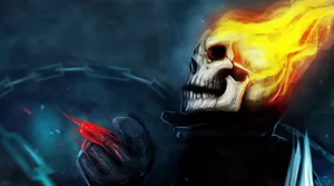 Flaming Skull Dark Devil Wallpaper