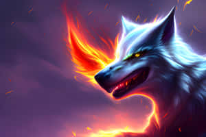 Flaming Wolf Artwork Wallpaper