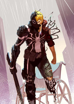 Flash Thompson In Action As Agent Venom Wallpaper