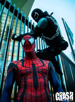 Flash Thompson In Action As Agent Venom Wallpaper