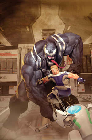 Flash Thompson In Action As Agent Venom Wallpaper