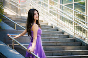 Flaunt Your Style With This Stunning Purple Dress Wallpaper