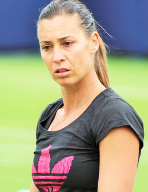 Flavia Pennetta - A Glance Down The Court Wallpaper