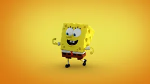Flexing Cool Spongebob In 3d Wallpaper