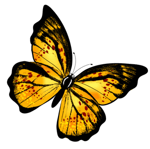 Flittering Butterfly In A Garden Of Yellow Flowers Wallpaper