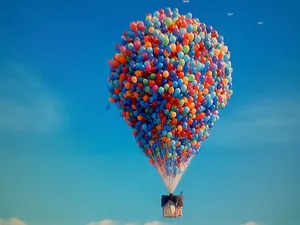 Floating House With Colorful Ballons In Up Movie Wallpaper