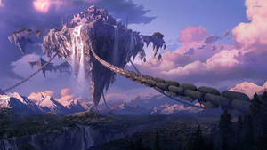 Floating Island In Fantasy World Wallpaper