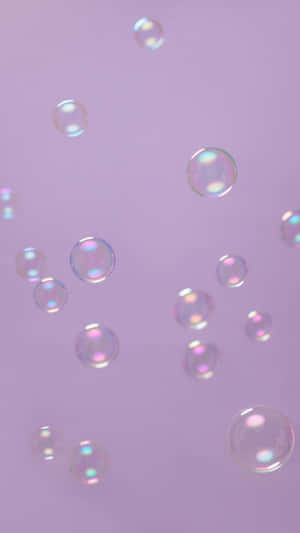 Floating Soap Bubbles Pink Backdrop Wallpaper