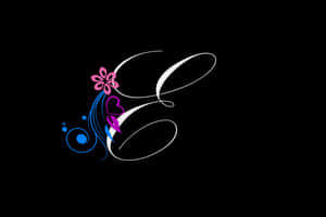 Floral Abstract Letter E Art Wallpaper