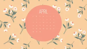Floral April Calendar Background Wallpaper