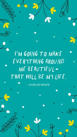 Floral Border Affirmation Wallpaper