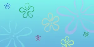 Floral Clouds Aesthetic Spongebob Desktop Wallpaper