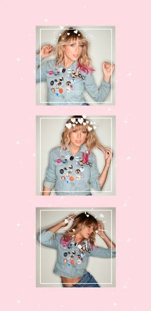Floral Crown Denim_ Taylor Swift Triptych Wallpaper