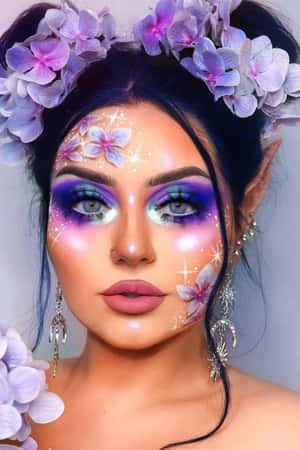 Floral Fantasy Makeup Look Wallpaper