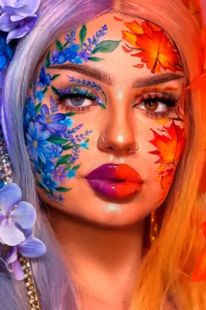 Floral_ Fantasy_ Makeup_ Portrait Wallpaper