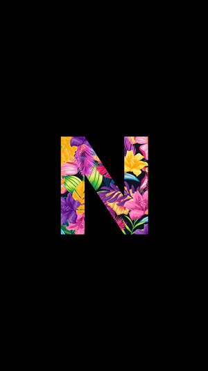 Floral Letter N Wallpaper