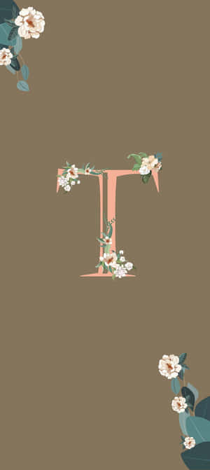 Floral Letter T Mobile Wallpaper Wallpaper