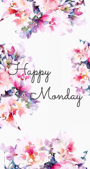 Floral Pastel Happy Monday Wallpaper