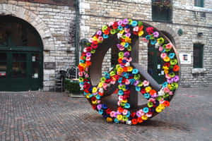 Floral Peace Sculpture Distillery District Wallpaper