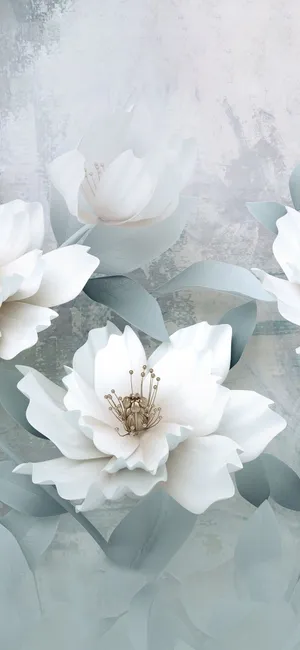 Floral Silver Aesthetic Iphone Wallpaper