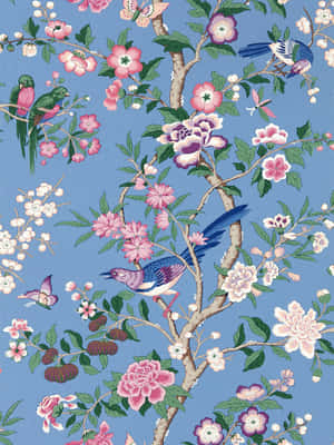 Floraland Bird Pattern Design Wallpaper
