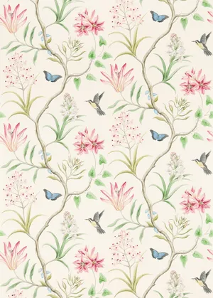 Floraland Bird Pattern Wallpaper Wallpaper