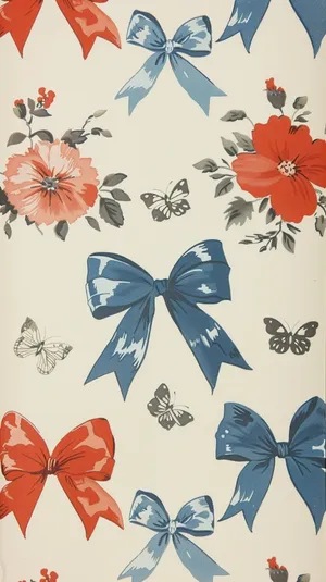 Floraland Bow Pattern Design Wallpaper