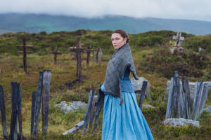 Florence Pugh At Graveyard Wallpaper