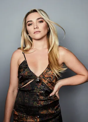 Florence Pugh Striking A Pose At The Wrap Event Wallpaper