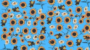 Flower Boy Pattern Wallpaper