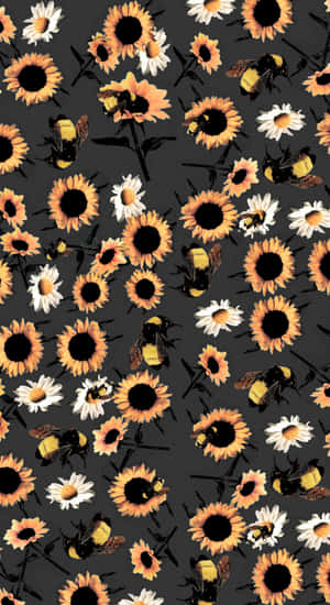 Flower Boy Sunflower Pattern Wallpaper