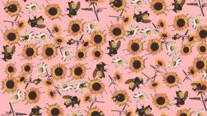 Flower Boy Sunflower Pattern Wallpaper