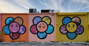 Flower Graffiti Art Houston Wallpaper